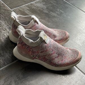 Adidas Kids Pink and White Slip-On Sneakers
